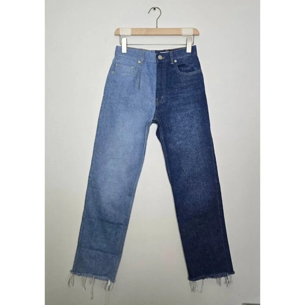 Asos Women's Two Toned Jeans Size 25 NWT Dark Light Wash